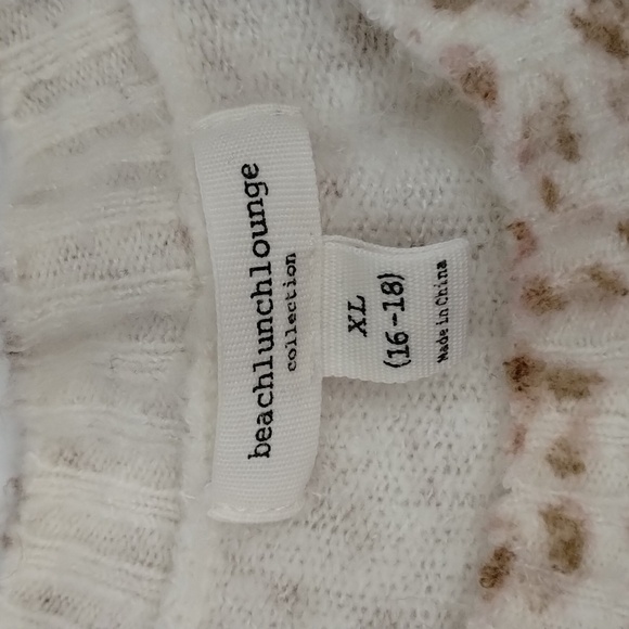 Beachlunchlounge women's XL (16-18) leopard print tan pink sweater long sleeve - Picture 7 of 11